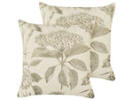 Dekokissen 2er Set ROSEMARY Baumwolle 45 x 45 cm Olivgrün Blumenmuster