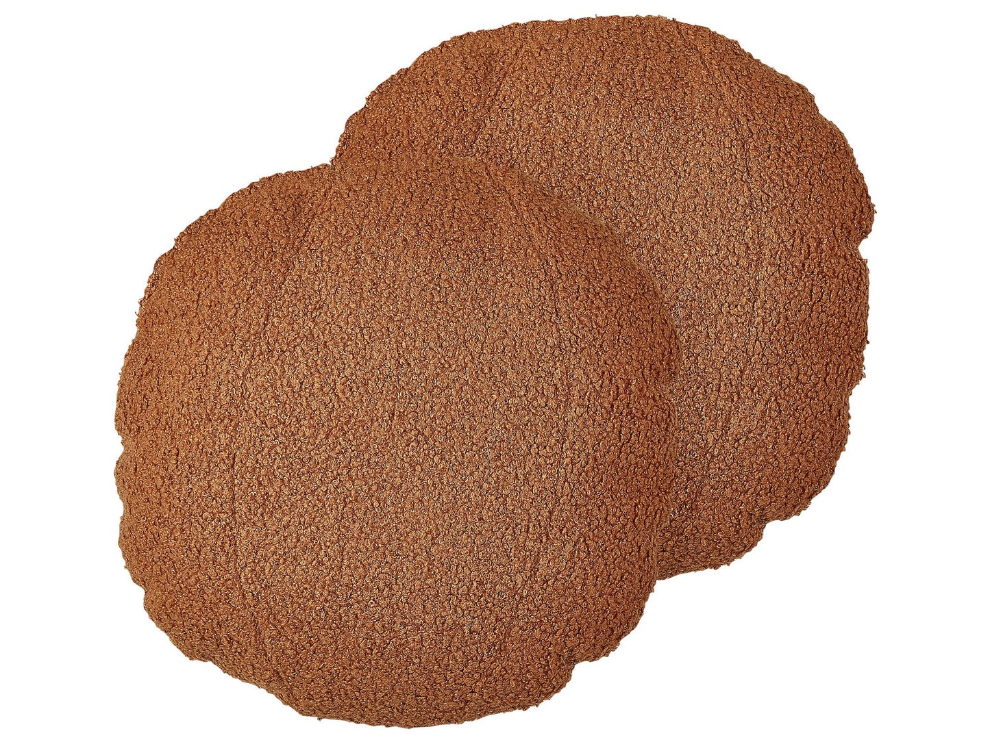 Dekokissen 2er Set RUTABAGA Bouclé 30 x 30 cm Braun Ohne Muster