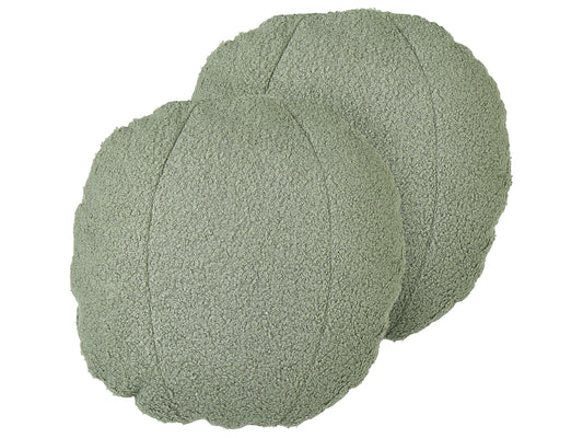 Dekokissen 2er Set RUTABAGA Bouclé 30 x 30 cm Grün Ohne Muster
