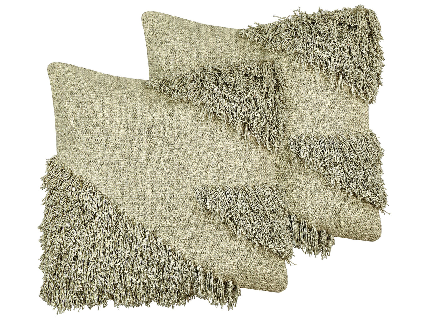 Dekokissen 2er Set SOURWOOD Baumwolle 45 x 45 cm Hellgrün Geometrisches Muster