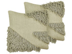 Dekokissen 2er Set SOURWOOD Baumwolle 45 x 45 cm Hellgrün Geometrisches Muster