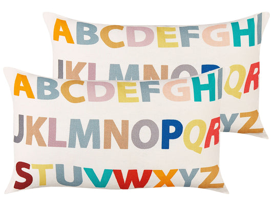 Dekokissen Baumwolle Alphabet bunt 30 x 50 cm 2er Set ASARUM