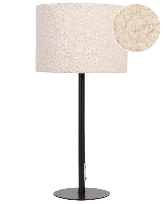 Tischleuchte VINAZCO Bouclé Beige