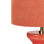 Tischlampe Keramik / Kunstwildleder rot 62 cm Trommelform OTEROS