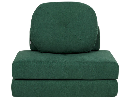 1-Sitzer Bodensofa Stoff dunkelgrün mit Schlaffunktion OLDEN
