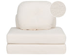 1-Sitzer Bodensofa Bouclé weiss mit Schlaffunktion OLDEN