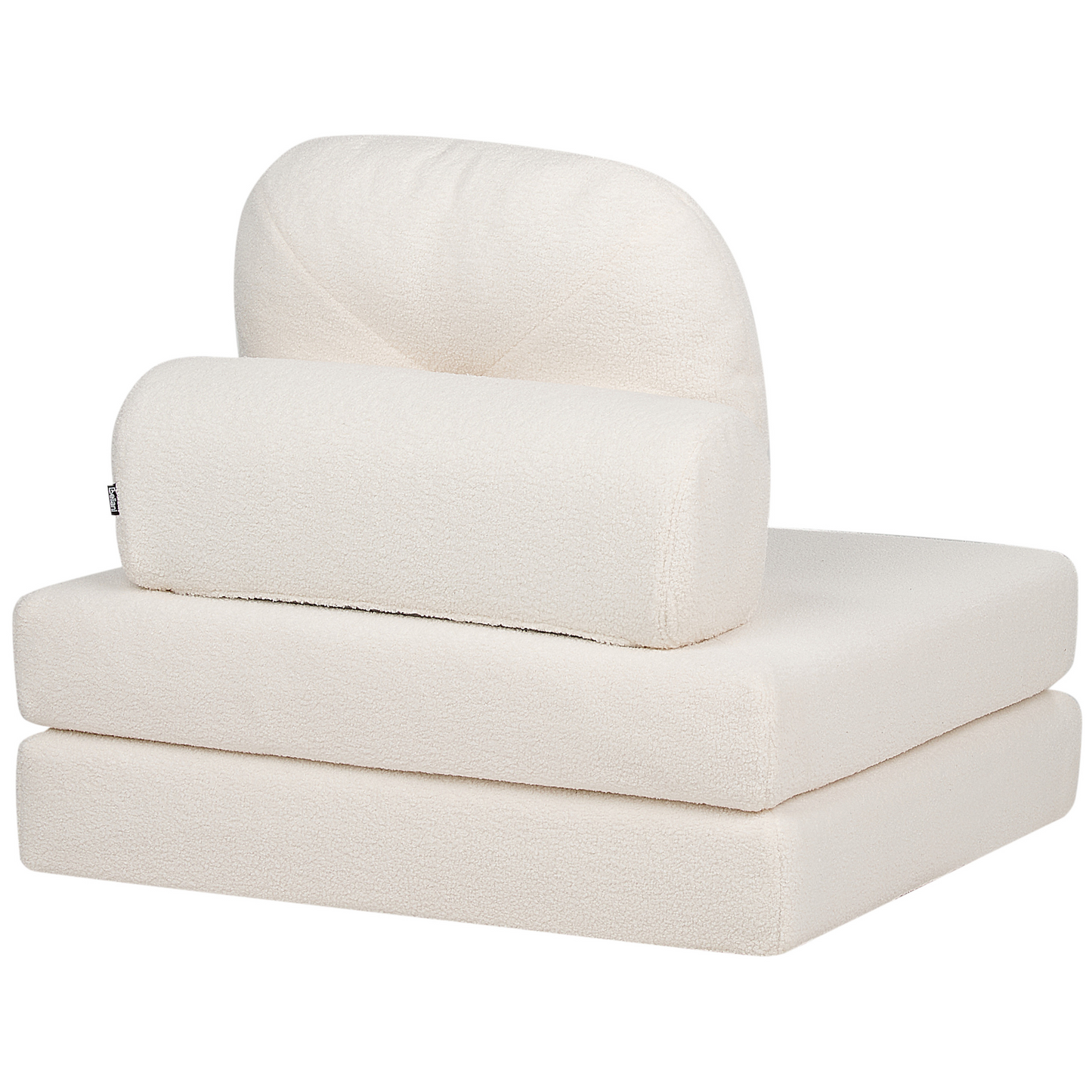 1-Sitzer Bodensofa Bouclé weiss mit Schlaffunktion OLDEN