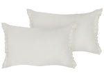 Dekokissen 2er Set SASSAFRAS Leinen 30 x 45 cm Cremeweiss Ohne Muster