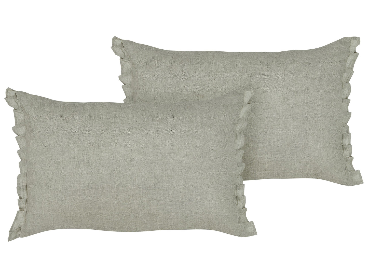 Dekokissen 2er Set SASSAFRAS Leinen 30 x 45 cm Hellgrau Ohne Muster