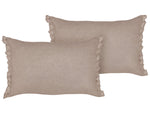 Dekokissen 2er Set SASSAFRAS Leinen 30 x 45 cm Hellbraun Ohne Muster