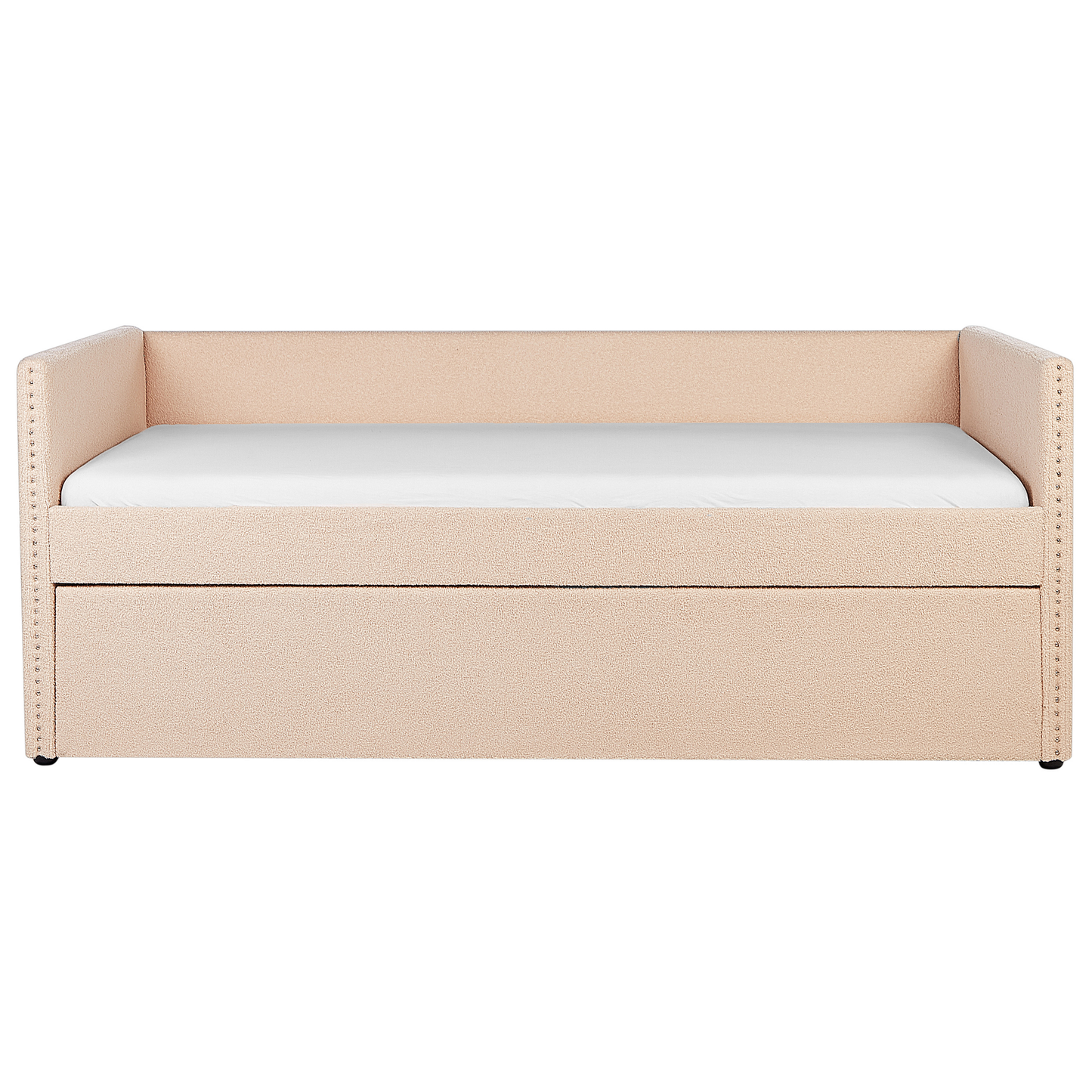 Ausziehbett Bouclé TROYES 90 x 200 cm Pfirsichrosa