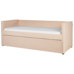 Ausziehbett Bouclé TROYES 90 x 200 cm Pfirsichrosa