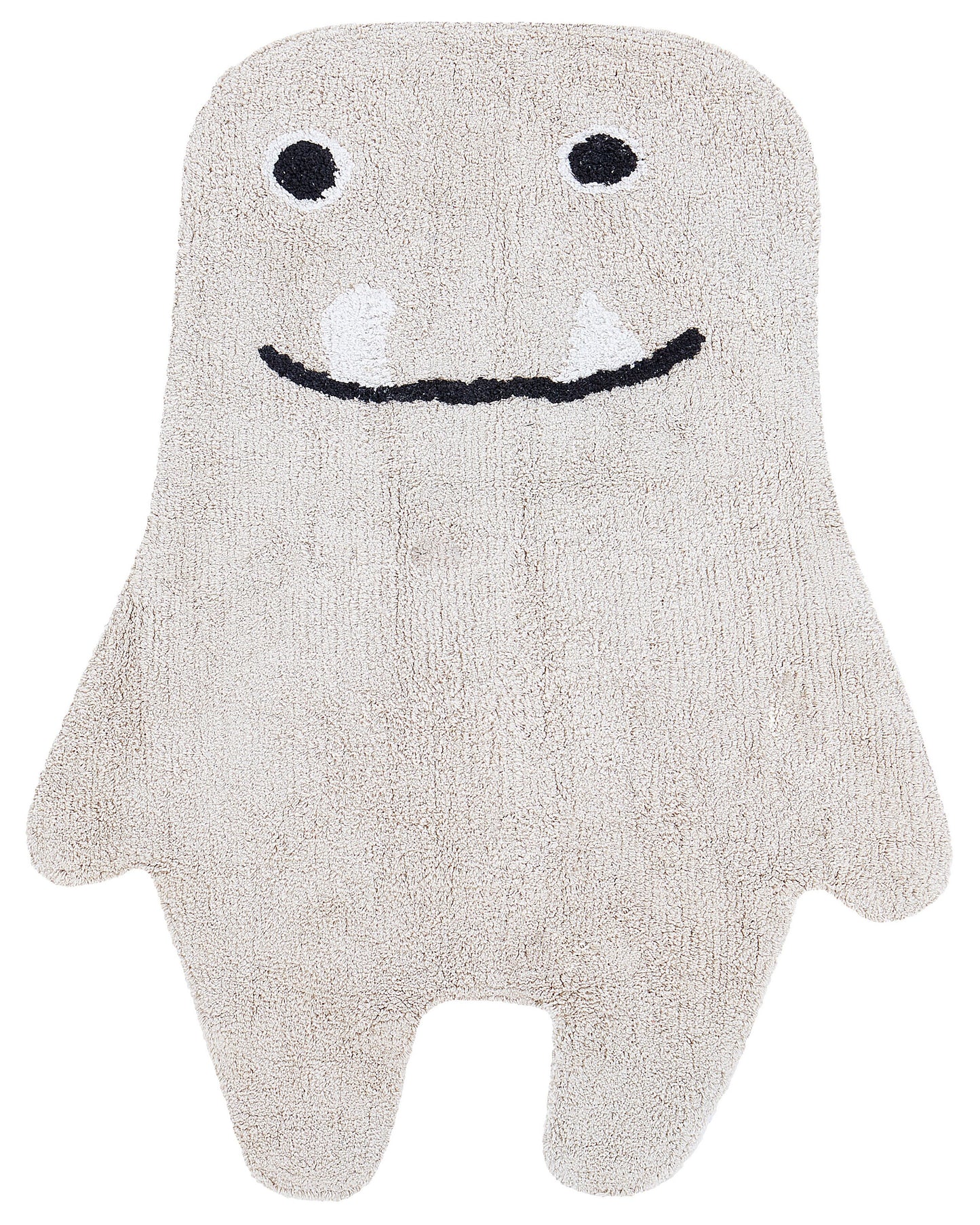 Kinderteppich aus Baumwolle mit Gespenstermotiv 70 x 100 cm Beige ZODI