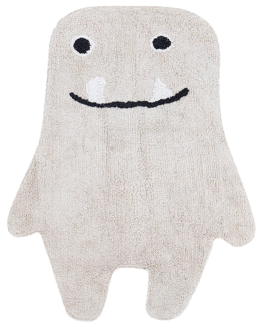 Kinderteppich aus Baumwolle mit Gespenstermotiv 70 x 100 cm Beige ZODI