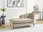 Chaiselongue Samtstoff beige rechtsseitig ALLIER