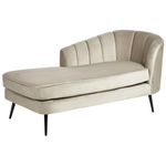 Chaiselongue Samtstoff beige rechtsseitig ALLIER