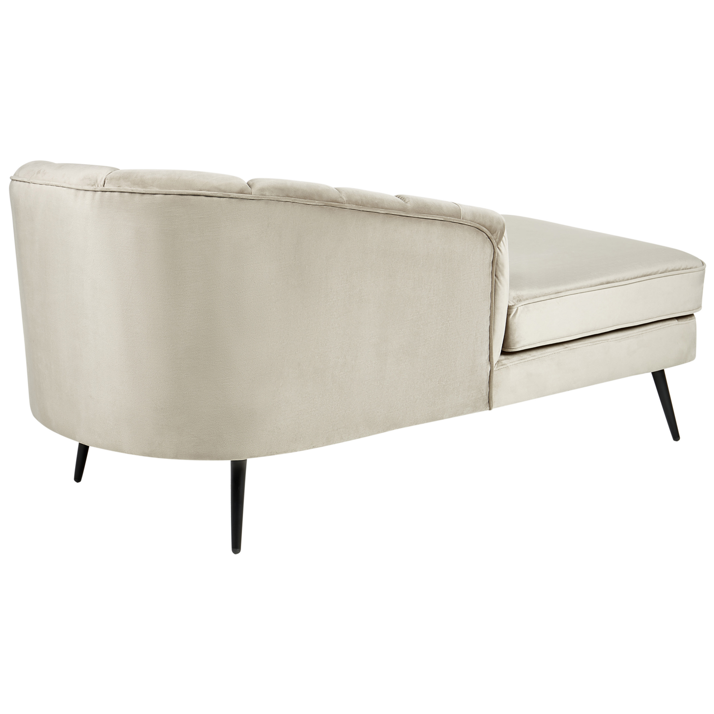 Chaiselongue Samtstoff beige rechtsseitig ALLIER