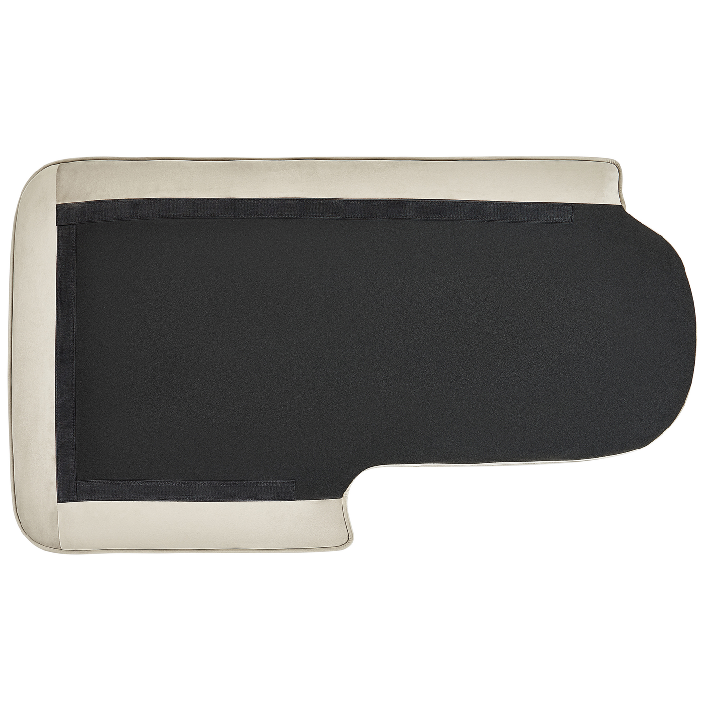 Chaiselongue Samtstoff beige rechtsseitig ALLIER