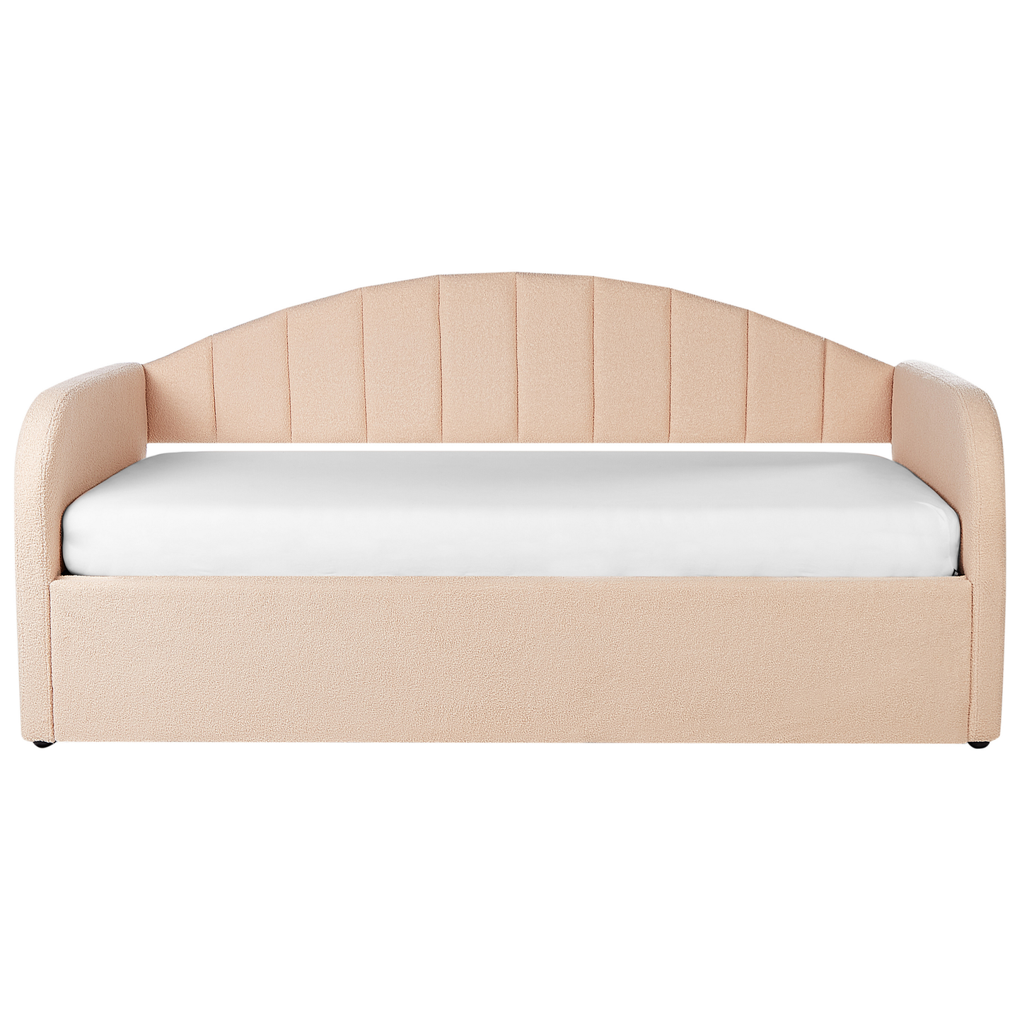 Ausziehbett Bouclé EYBURIE 90 x 200 cm Pfirsichrosa