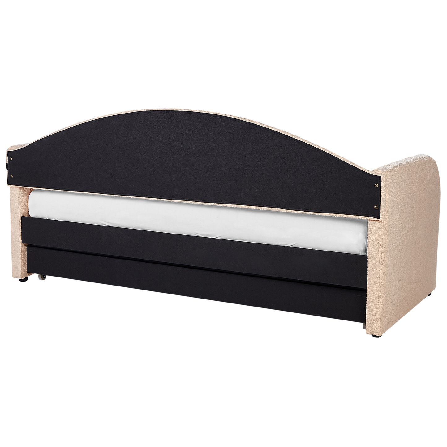 Ausziehbett Bouclé EYBURIE 90 x 200 cm Pfirsichrosa