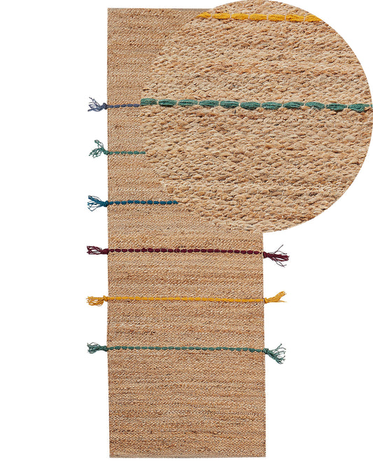 Teppich aus Jute 70 x 200 cm Beige UZUNTA