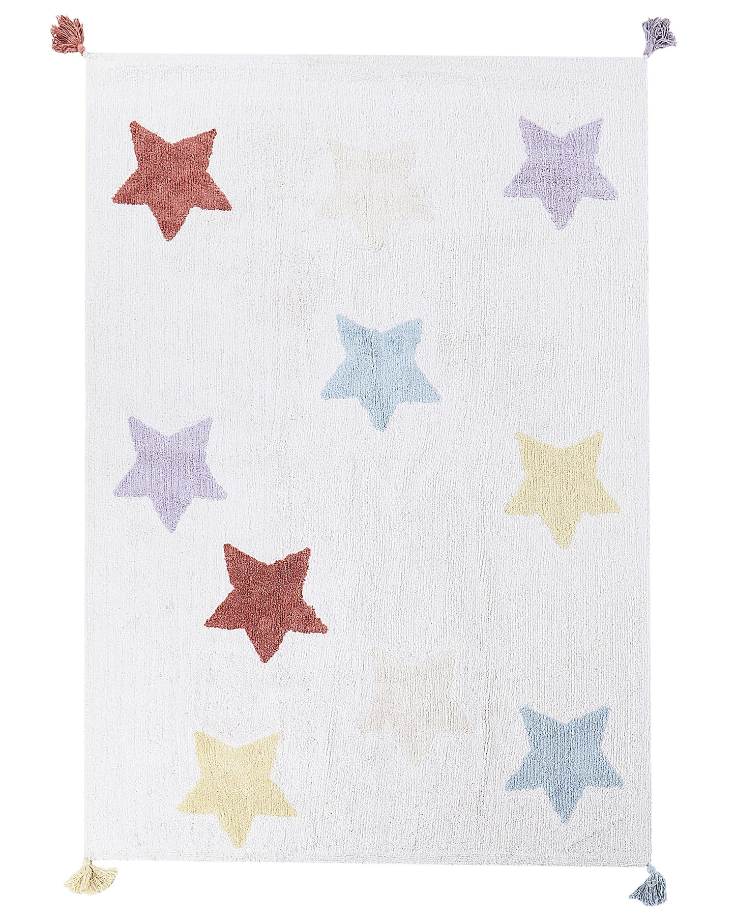 Kinderteppich aus Baumwolle Sterne 140 x 200 cm mehrfarbig MEREVI