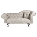 Chaiselongue Samtstoff taupe rechtsseitig LATTES II