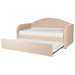 Ausziehbett Bouclé EYBURIE 90 x 200 cm Pfirsichrosa