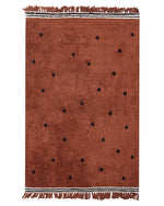 Teppich Baumwolle braun 140 x 200 cm gepunktetes Muster Kurzflor LAZA