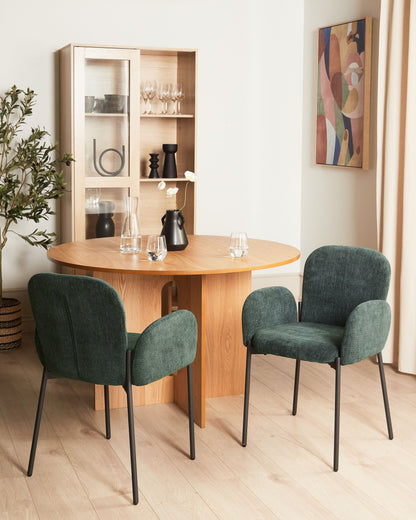 Esszimmerstuhl 2er Set ALBEE Dunkelgrün