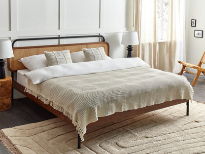 Kuscheldecke MALU Baumwolle 150 x 200 cm Kein Muster Helles Beige