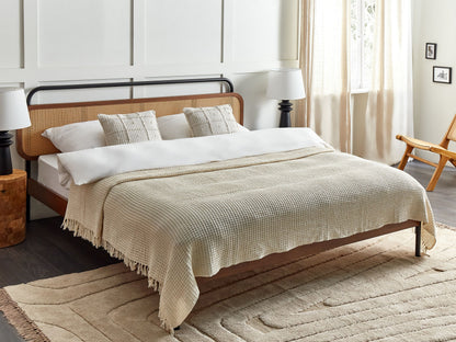 Kuscheldecke MALU Baumwolle 220 x 240 cm Kein Muster Helles Beige