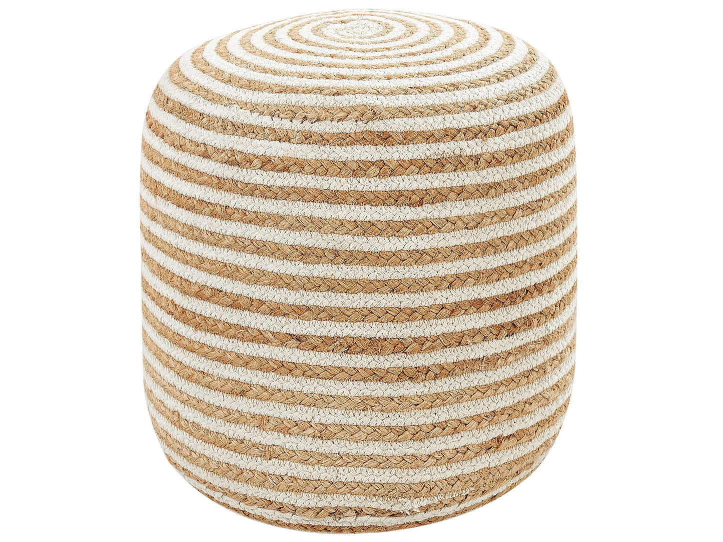Pouf Jute beige / weiss rund ⌀ 40 cm RESAFA