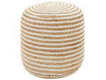 Pouf Jute beige / weiss rund ⌀ 40 cm RESAFA