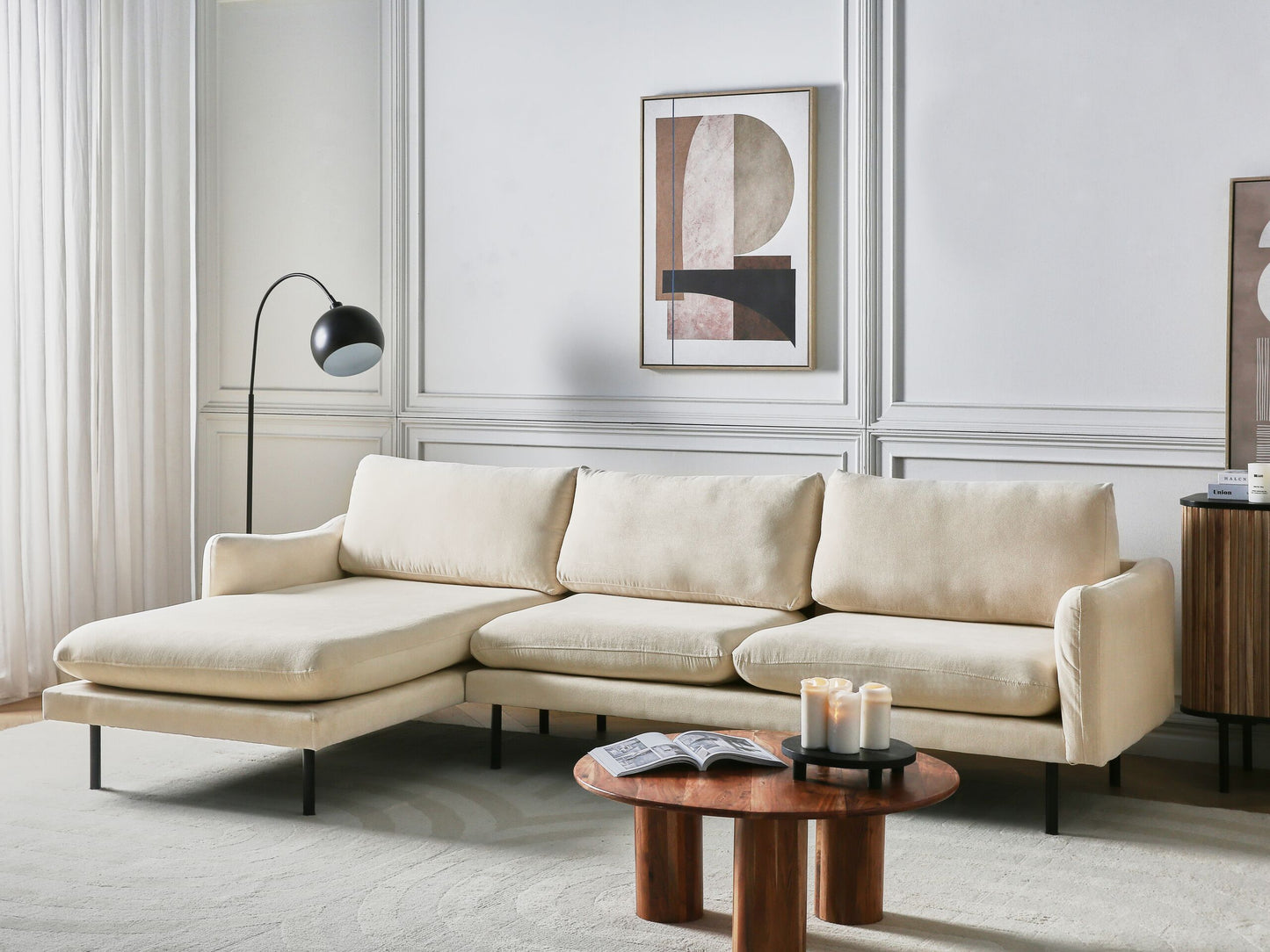 4-Sitzer Ecksofa hellbeige rechtsseitig VINTERBRO