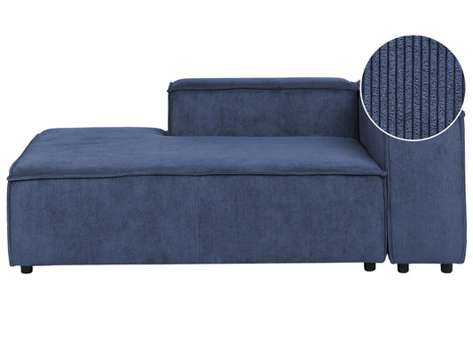 Chaiselongue Cord dunkelblau rechtsseitig APRICA