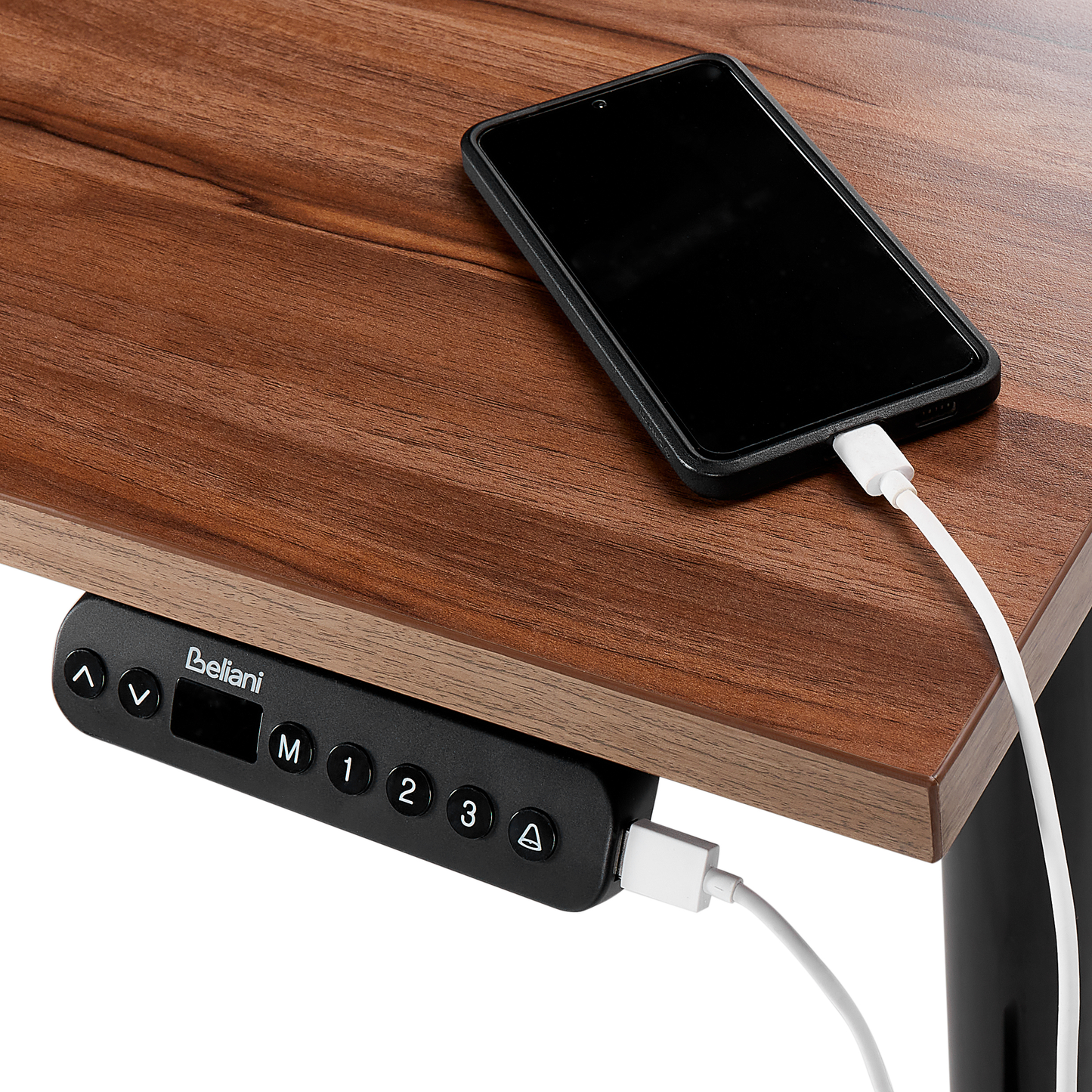 Schreibtisch weiss / schwarz 180 x 80 cm elektrisch höhenverstellbar DESTINAS