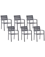 Gartenstuhl 6er Set VERNIO Schwarz
