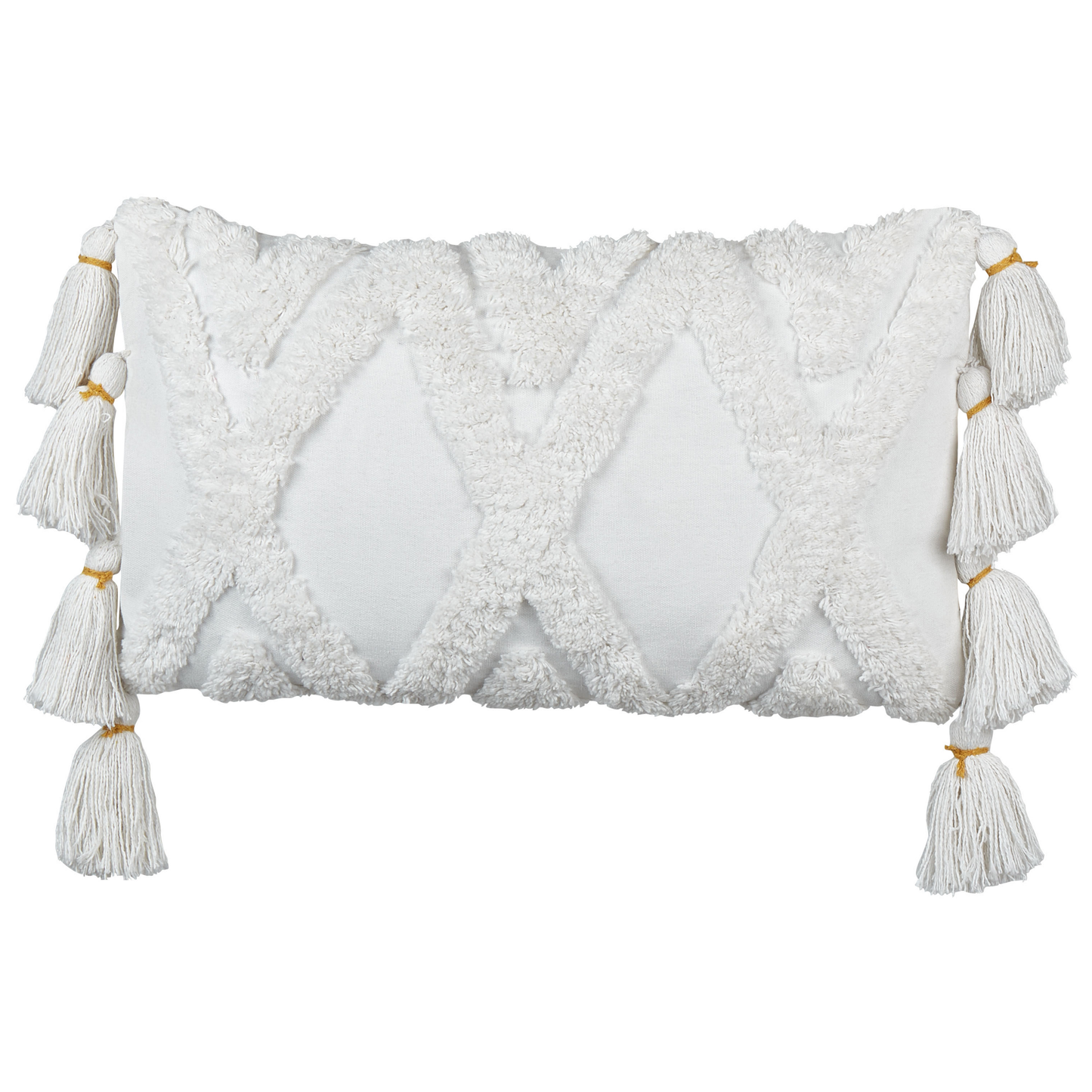 Dekokissen 2er Set DAUR Baumwolle 30 x 50 cm Weiss Geometrisches Muster