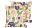 Dekokissen 2er Set TRICORNIO Baumwolle 45 x 45 cm Bunt Blumenmuster