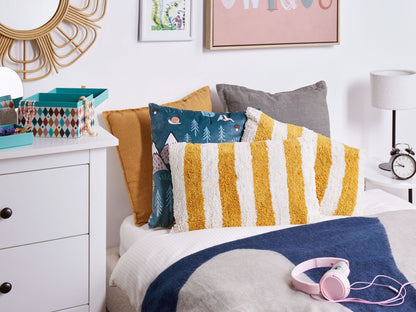 Dekokissen 2er Set HELIANTHUS Baumwolle 30 x 50 cm Weiss Streifenmuster