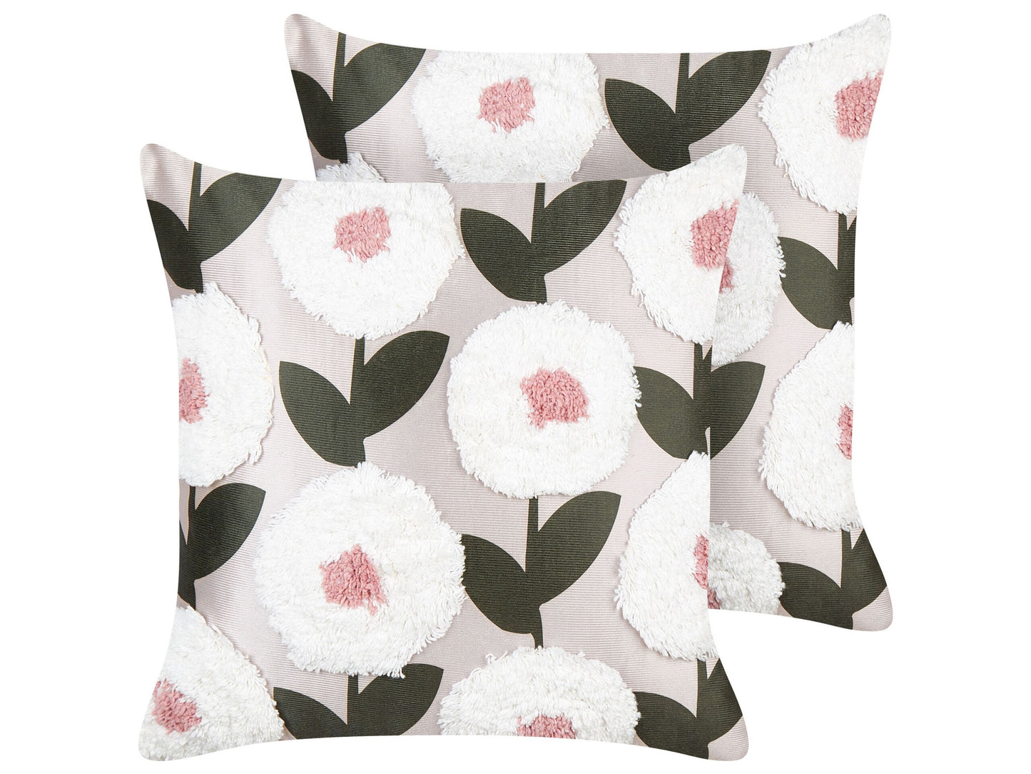 Dekokissen 2er Set KUNRI Baumwolle 45 x 45 cm Bunt Blumenmuster