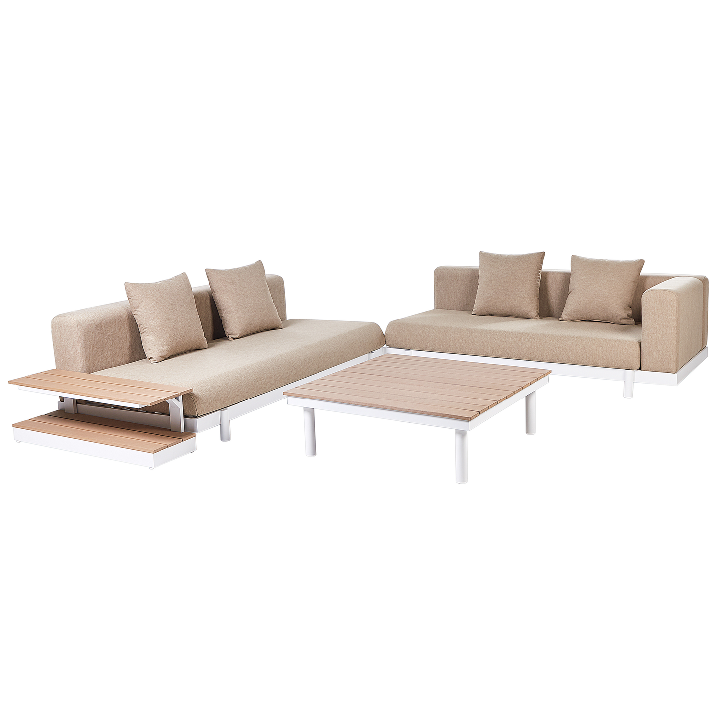 Garten Ecksofa mit Tisch 5-Sitzer MISSANELLO Beige