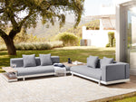 Garten Ecksofa mit Tisch 5-Sitzer MISSANELLO Grau