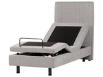Polsterbett Leinenoptik hellgrau elektrisch verstellbar 80 x 200 cm DUKE II