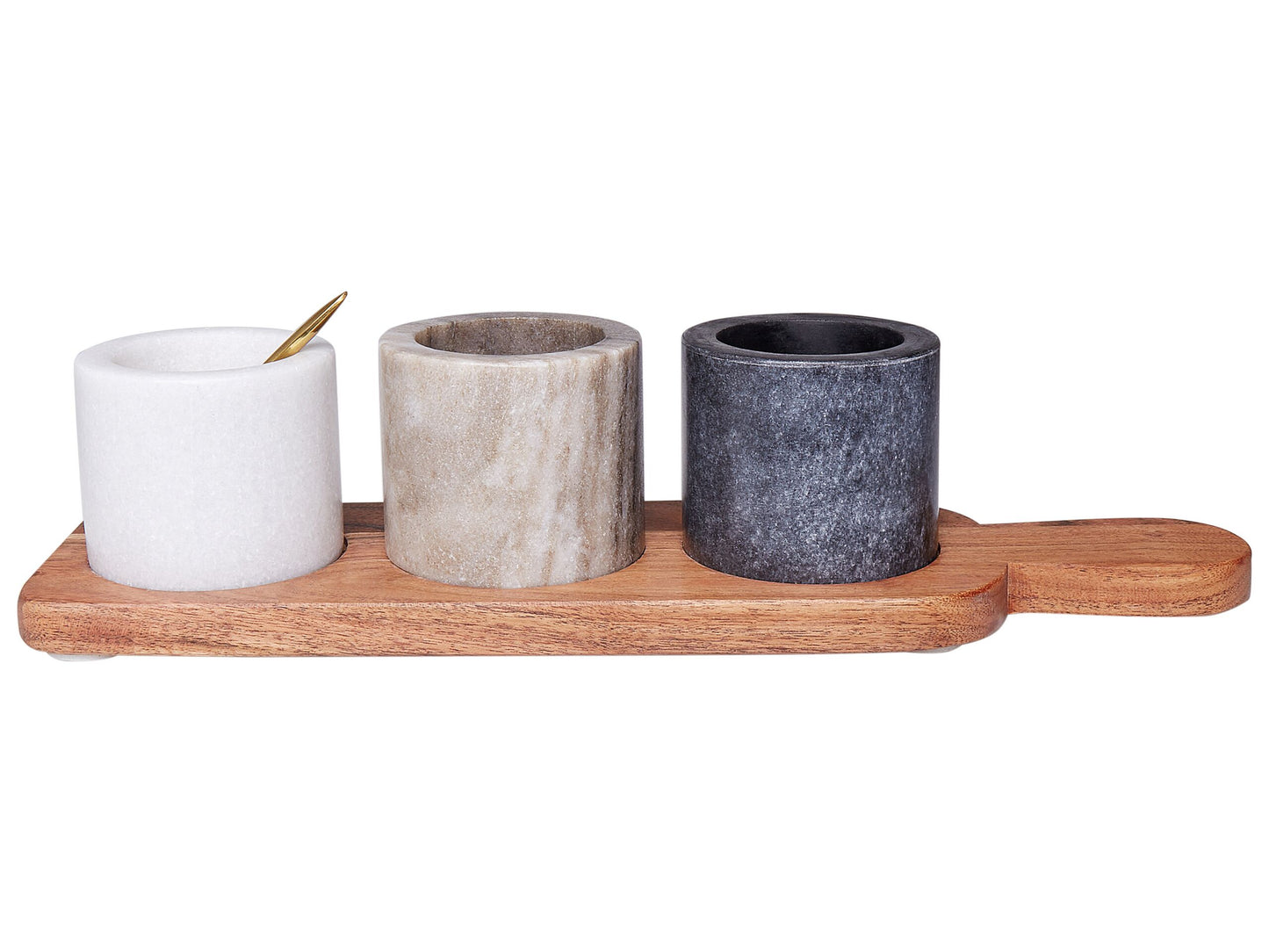 Servierbrett mit Schalen 3er Set PATRAS Stein Marmor Bunt
