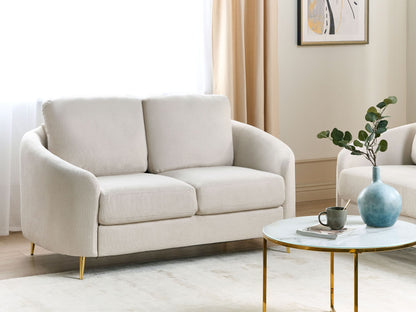 2-Sitzer Sofa hellbeige / gold TROSA