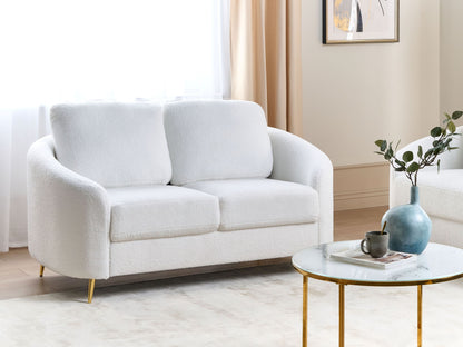 2-Sitzer Sofa Bouclé weiss / gold TROSA