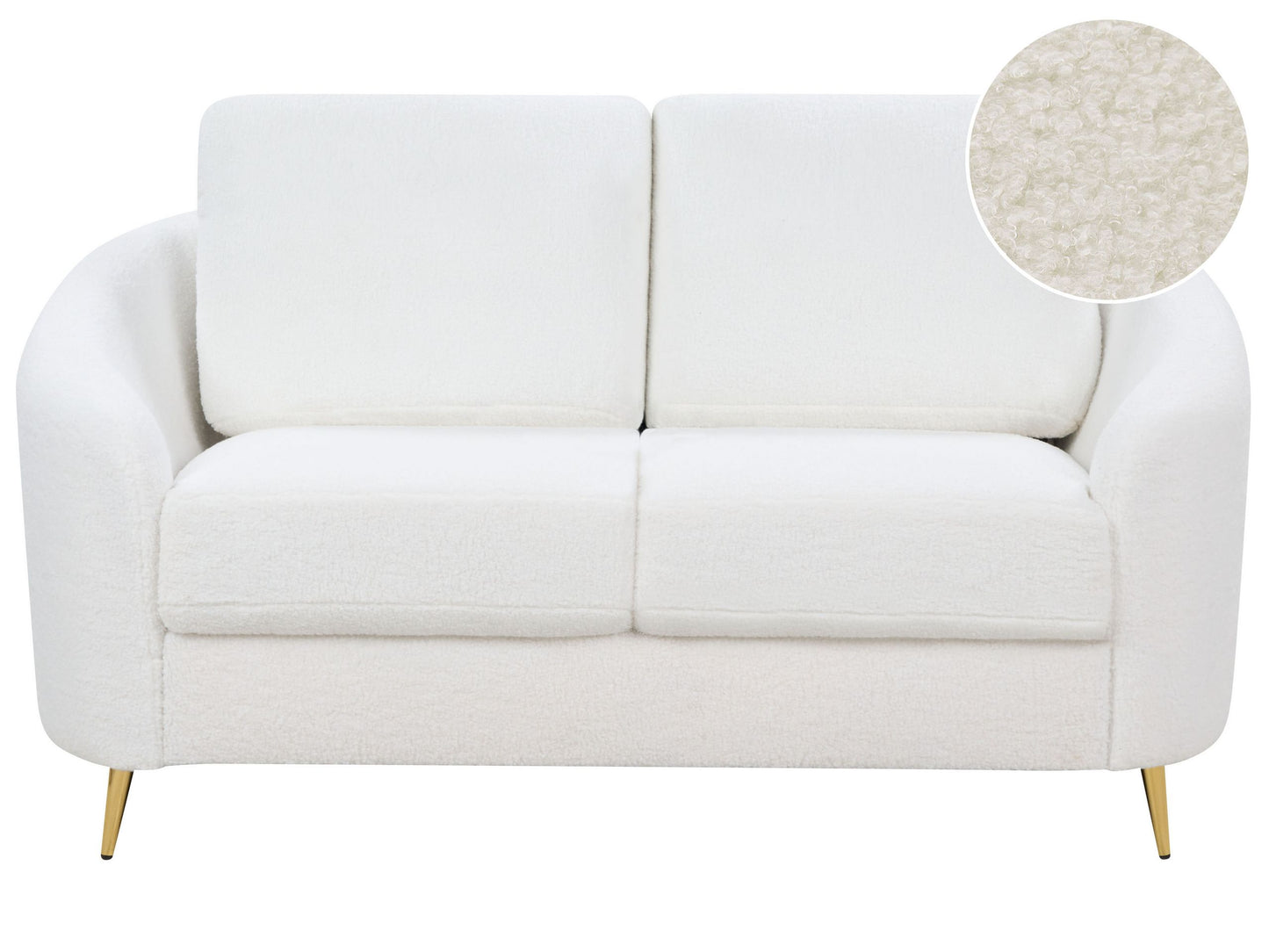 2-Sitzer Sofa Bouclé weiss / gold TROSA