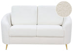 2-Sitzer Sofa Bouclé weiss / gold TROSA